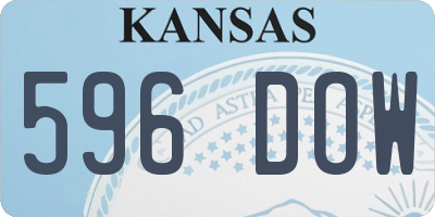 KS license plate 596DOW