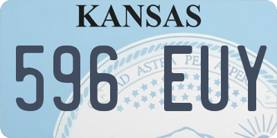 KS license plate 596EUY