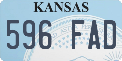 KS license plate 596FAD