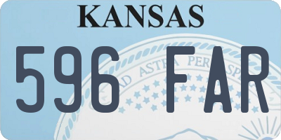 KS license plate 596FAR