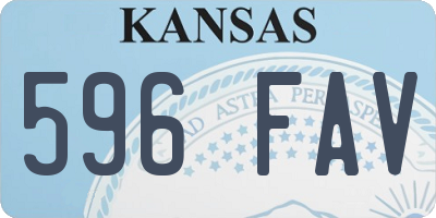 KS license plate 596FAV