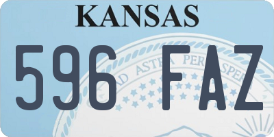 KS license plate 596FAZ