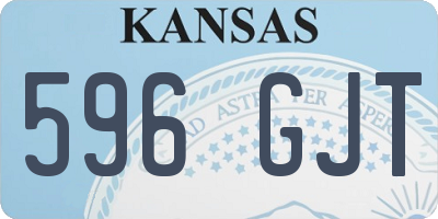 KS license plate 596GJT