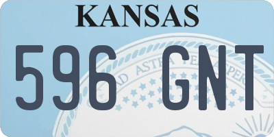 KS license plate 596GNT