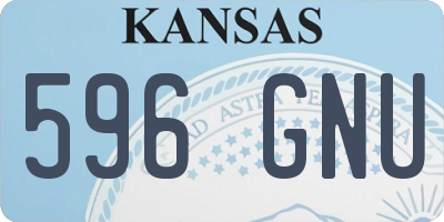 KS license plate 596GNU
