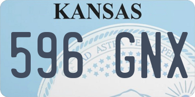 KS license plate 596GNX
