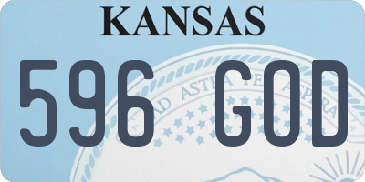 KS license plate 596GOD