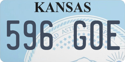 KS license plate 596GOE
