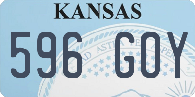 KS license plate 596GOY