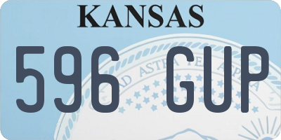 KS license plate 596GUP