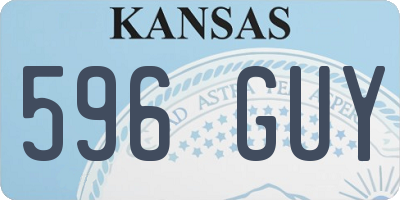 KS license plate 596GUY