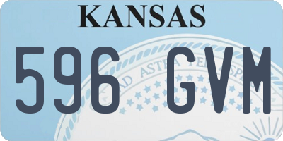 KS license plate 596GVM