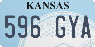 KS license plate 596GYA