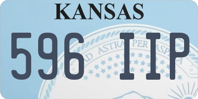 KS license plate 596IIP