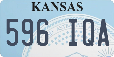 KS license plate 596IQA