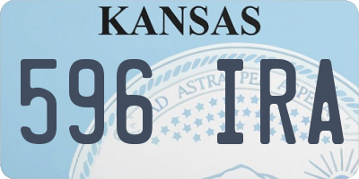 KS license plate 596IRA