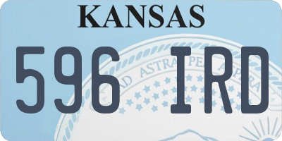 KS license plate 596IRD