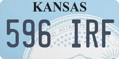 KS license plate 596IRF