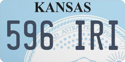 KS license plate 596IRI