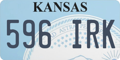 KS license plate 596IRK