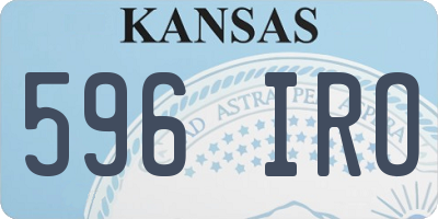 KS license plate 596IRO