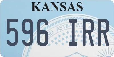 KS license plate 596IRR