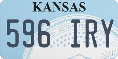 KS license plate 596IRY