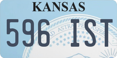 KS license plate 596IST