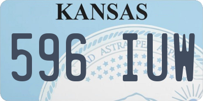 KS license plate 596IUW