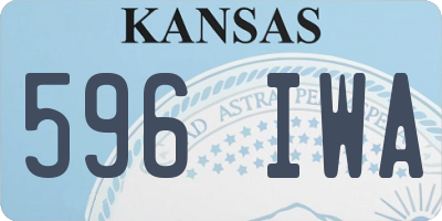 KS license plate 596IWA