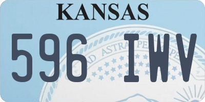 KS license plate 596IWV
