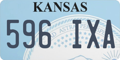 KS license plate 596IXA