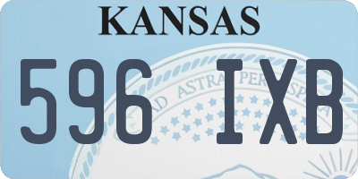 KS license plate 596IXB