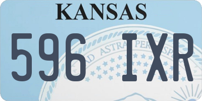 KS license plate 596IXR