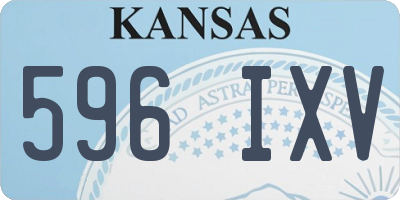 KS license plate 596IXV