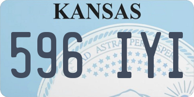KS license plate 596IYI