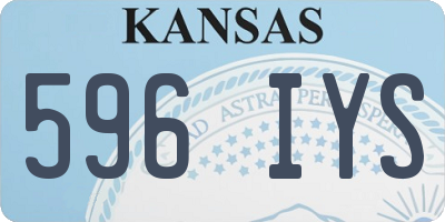 KS license plate 596IYS