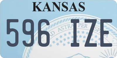 KS license plate 596IZE