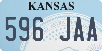 KS license plate 596JAA