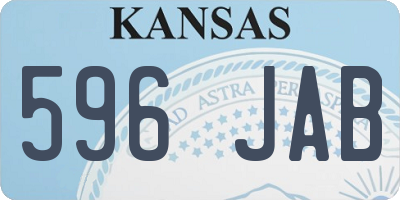 KS license plate 596JAB