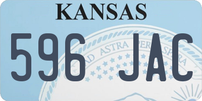 KS license plate 596JAC