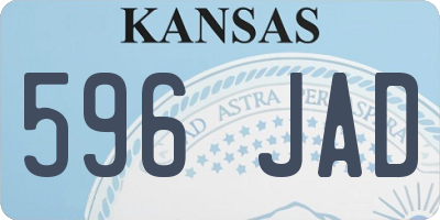 KS license plate 596JAD