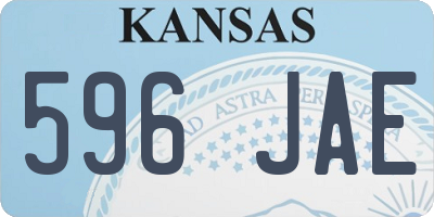 KS license plate 596JAE