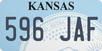 KS license plate 596JAF