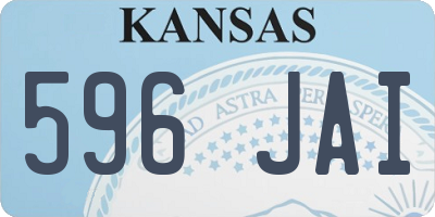 KS license plate 596JAI