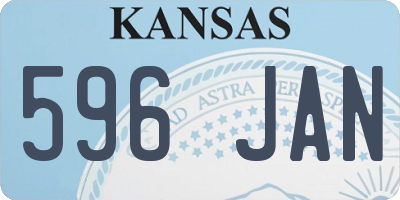KS license plate 596JAN