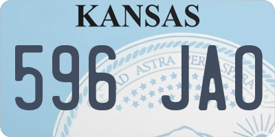 KS license plate 596JAO