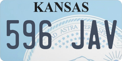 KS license plate 596JAV