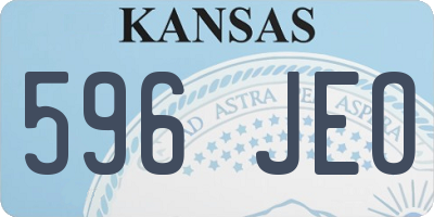 KS license plate 596JEO