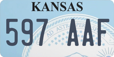 KS license plate 597AAF